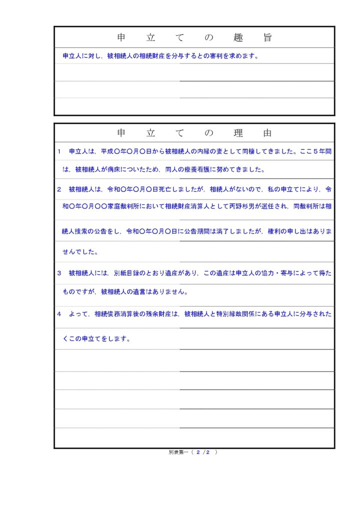裁判例からみた 相続人不存在の場合における特別縁故者への相続財産分与審判の実務 特別縁故者とは？要件や申立て方法・相続税申告時の注意点について
